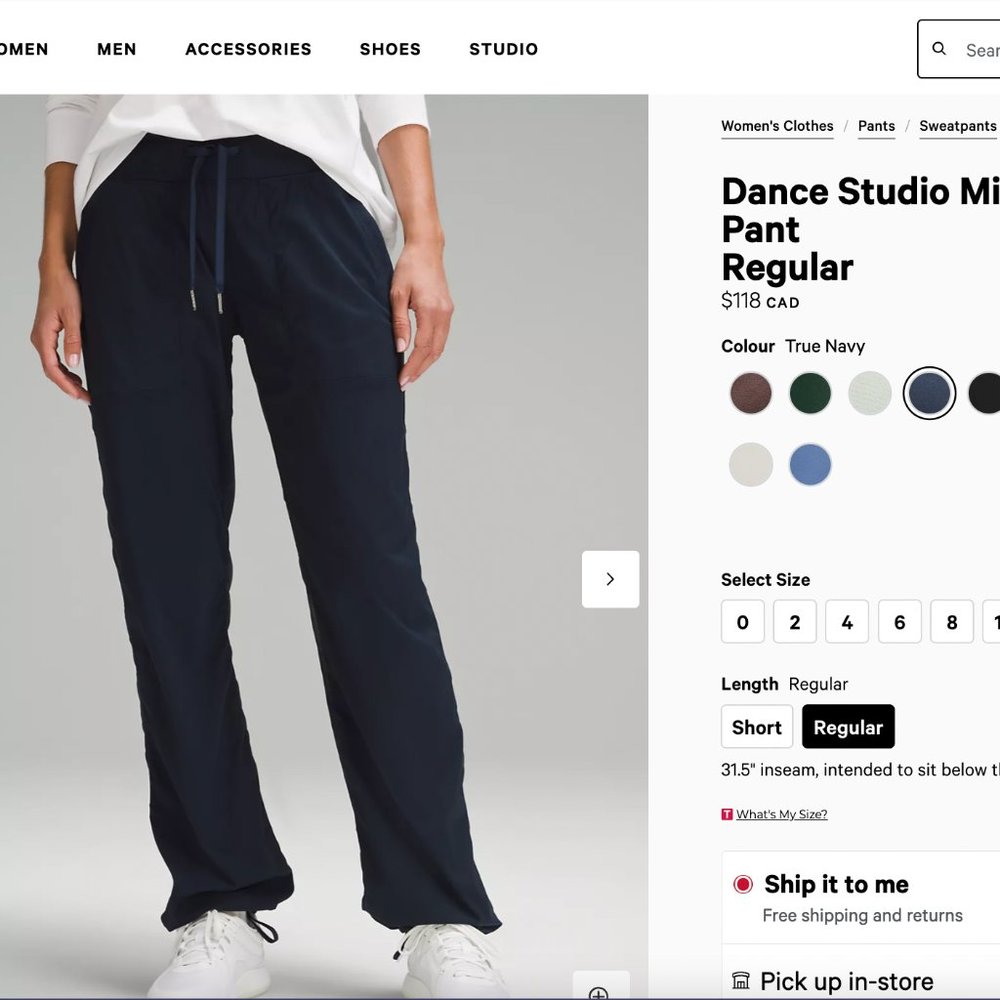 Lululemon Dance Studio Mid-Rise Pant Size 10